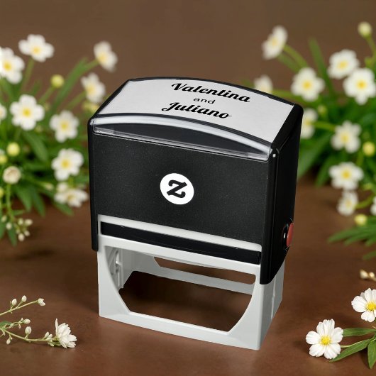 Black and White Wedding Stamp Zelfinktende Stempel