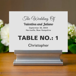 Black and White Wedding Table Number Kaart