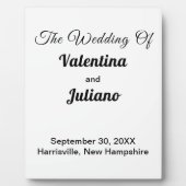 Black and White Wedding Tabletop Plaque With Easel Fotoplaat (Voorkant)
