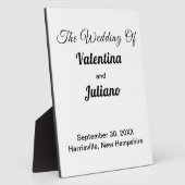 Black and White Wedding Tabletop Plaque With Easel Fotoplaat (Zijkant)