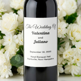 Black and White Wedding Wine Bottle Labels Wijn Etiket