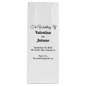 Black and White Wedding Wine Gift Bag Wijn Cadeautas (Voorkant)