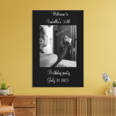 Black and white Welcome to the birthday party  Canvas Afdruk (Insitu (Woonkamer))