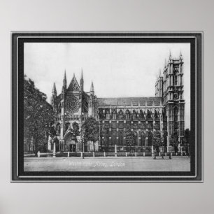 Black and White Westminster Abbey Poster