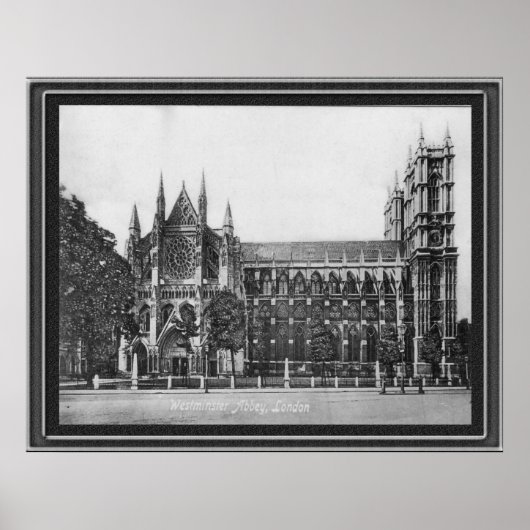 Black and White Westminster Abbey Poster (Voorkant)