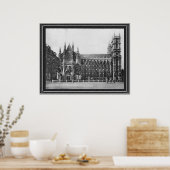Black and White Westminster Abbey Poster (Keuken)