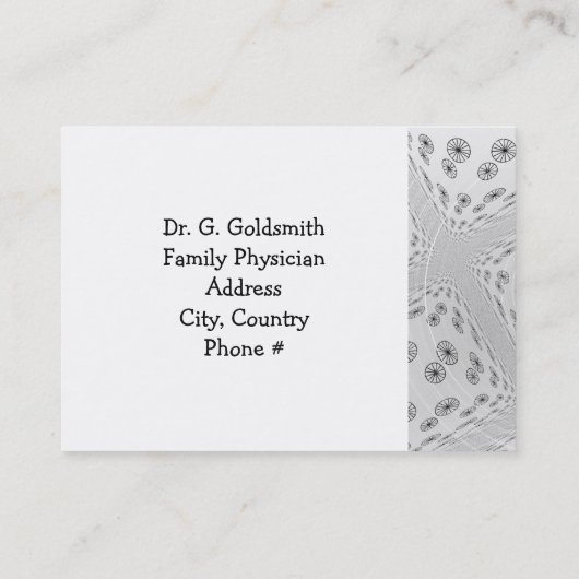 Black and White Wheels Medical Appointes Afsprakenkaartje (Achterkant)