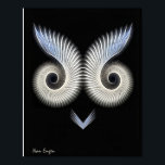 Black and White Whimsical Owl Picture. Poster<br><div class="desc">A fun and whimsical image of a black and white owl with quite an expression.</div>