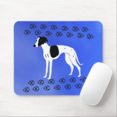 Black and White Whippet Dog Muismat (Met muis)