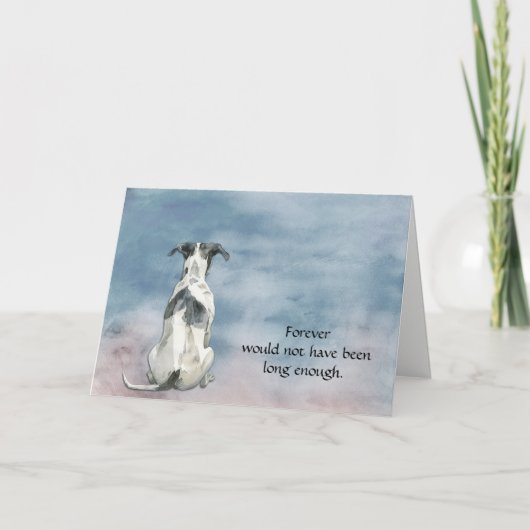 Black and White Whippet Dog Sympathy Card Feestdagen Kaart (Voorkant)