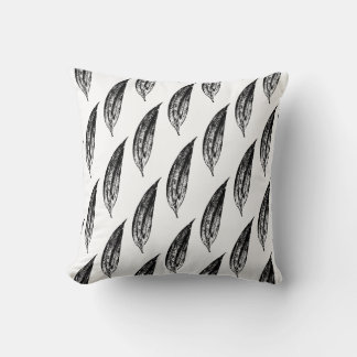 Black and White White Lily Leaf Print Kussen