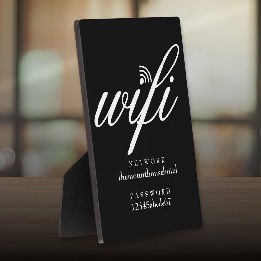 Black And White Wifi Network and Password Sign Fotoplaat