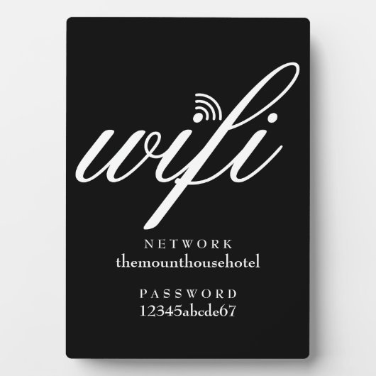 Black And White Wifi Network and Password Sign Fotoplaat (voorkant)