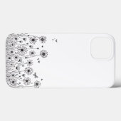 Black and White Wildflower iPhone 13 Case (Achterkant (horizontaal))