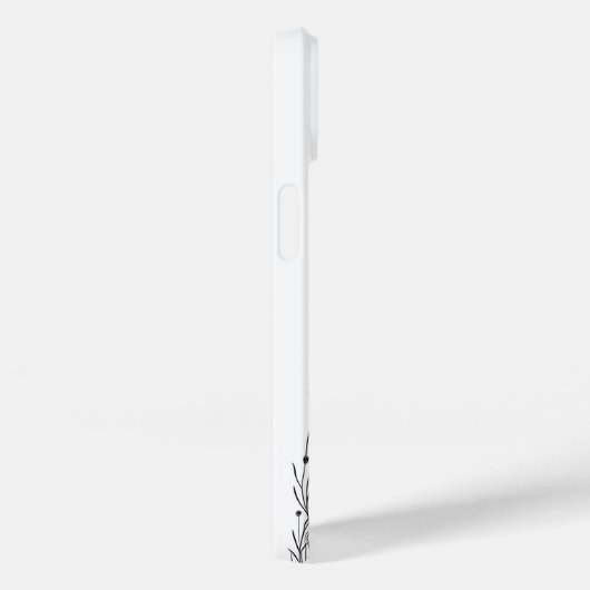 Black and White Wildflower iPhone 14 Cases (Achterkant / Rechts)