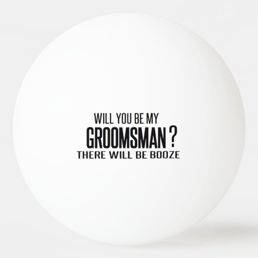black and white will you be my groomsman? wedding  pingpongbal (Voorkant)