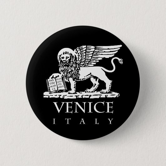Black and White Winged Lion of Saint Mark Ronde Button 5,7 Cm (Voorkant)