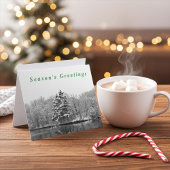 Black and White Winter Holiday Greeting Card Kaart