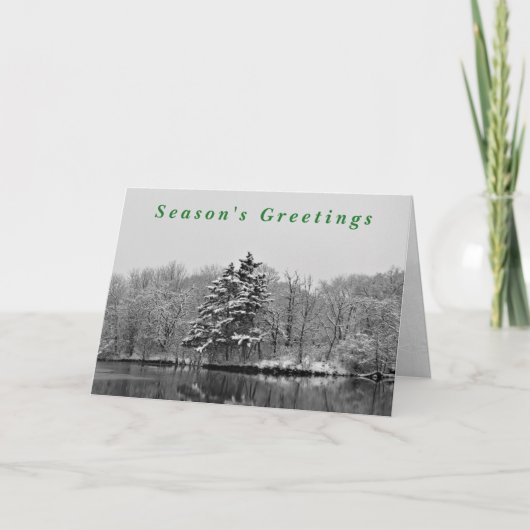 Black and White Winter Holiday Greeting Card Kaart (Voorkant)