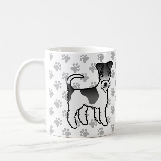 Black and White Wire Fox Terrier Cute Dog Koffiemok (Links)