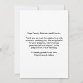 Black and White With Photo Wedding Thank You Card Bedankkaart (Achterkant)