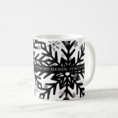 black and white with saying christmas mug koffiemok (Voorkant rechts)