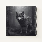Black and White Wolf Hard Hoesje Journal Notitieboek (Achterkant)