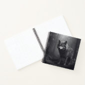 Black and White Wolf Hard Hoesje Journal Notitieboek (Binnen)