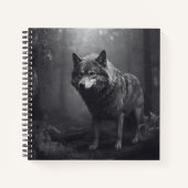 Black and White Wolf Hard Hoesje Journal Notitieboek (Voorkant)