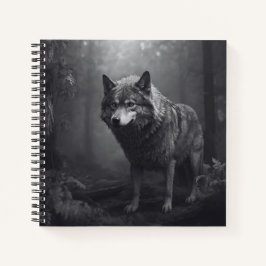 Black and White Wolf Hard Hoesje Journal Notitieboek