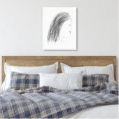 Black and White Woman Profile Sketch Gallery Wall Canvas Afdruk (Insitu (Slaapkamer))