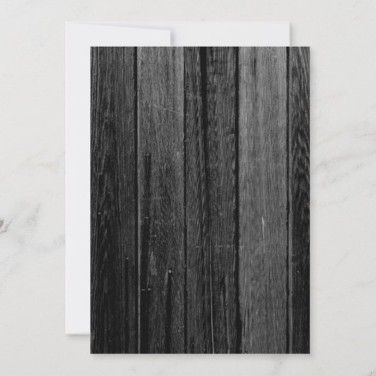 Black and White Wood BBQ Verjaardagsfeestje Uitnod Kaart (Achterkant)