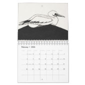 Black and White Woodcut Simple Line Drawing Kalender (Feb 2026)