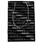 Black and White Xmas Gift Bag | Santa's Reindeer Medium Cadeauzakje (Voorkant)