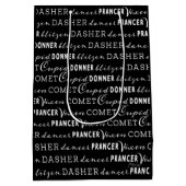 Black and White Xmas Gift Bag | Santa's Reindeer Medium Cadeauzakje (Achterkant)