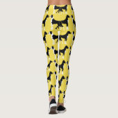 Black and White Yellow Boston Great Danes Leggings (Achterkant)