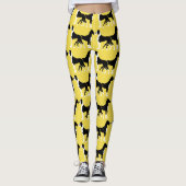 Black and White Yellow Boston Great Danes Leggings (Voorkant)