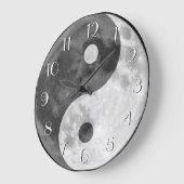 Black and White Yin Yang Moon Elegant Numbers Grote Klok (Hoek)