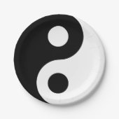 Black and White Yin Yang Papieren Bordje (Voorkant)