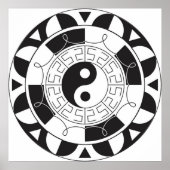 Black and White Yin Yang Pattern Poster (Voorkant)
