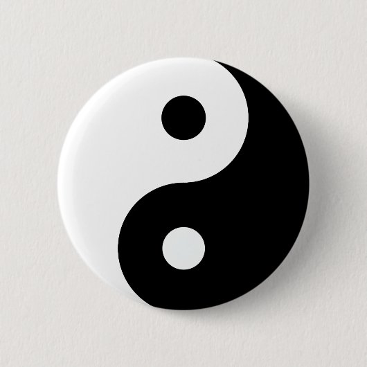 Black and White Yin Yang Ronde Button 5,7 Cm (Voorkant)