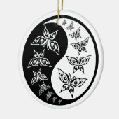 Black and White Yin Yang Tao Butterflies Keramisch Ornament (Links)