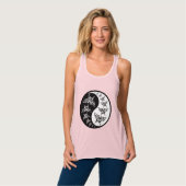 Black and White Yin Yang Tao Butterflies Tanktop (Volledige Voorkant)