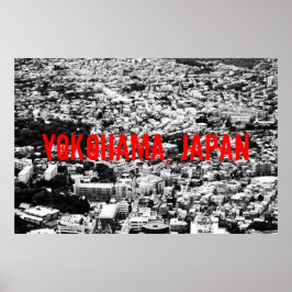 Black and White Yokohama Poster