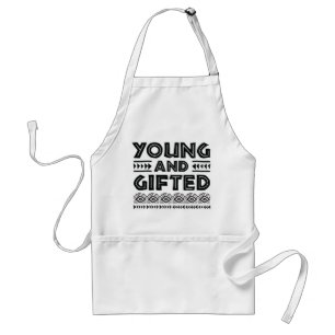 Black and White Young en Gifted African Graphic Standaard Schort