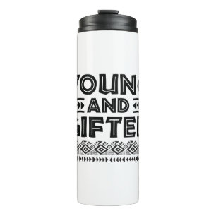 Black and White Young en Gifted African Graphic Thermosbeker