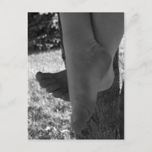 Black and White Young Feet Briefkaart