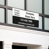 Black and White Your Logo Business Spandoek (Buitenkant Gebouw)