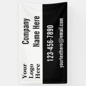 Black and White Your Logo Business Spandoek (Verticaal)