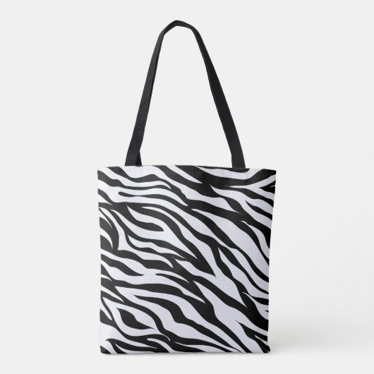 Black and White Zebra Animal Print  Tote Bag (Achterkant)